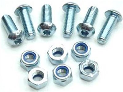 FORGE STEEL SOCKET BUTTON BOLTS & FLANGE NYLOCK NUTS ZINC PLATED